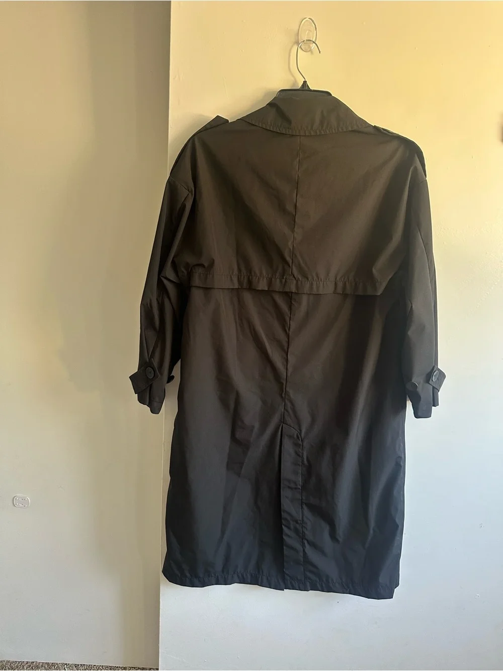 ZARA Black Double-Breasted Trench Coat